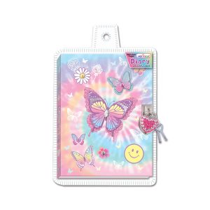 Hot Focus - Tie Dye Butterfly Diary with Lock & Keys
