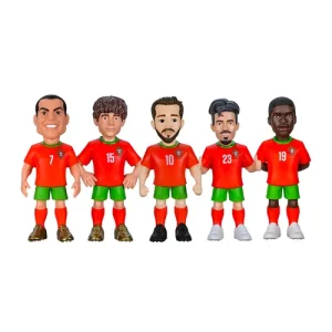 MINIX - Football Stars 5-Pack Sports: Football - Portugal - (Ronaldo, Neves, Silva, Vitinha, Mendes) (7 Cm)
