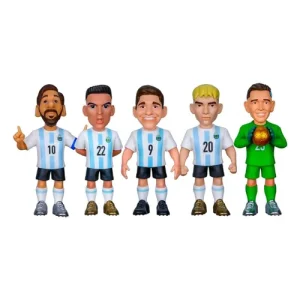 Minix - Football Stars 5-Pack Sports: Football - Argentina - (Messi, Lautaro, Álvarez, Mastantuono, Martinez) (7 Cm)