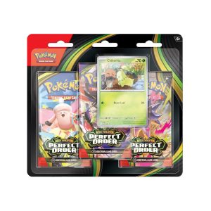 Nintendo - Games: Pokemon Trading Cards Game (TCG) - Mega Evolution Perfect Order 3 Booster Packs & Chikorita Promo Card (CDU12PCS)