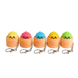 Bingo Squishy Dumpling Clickers Key Chain with Multi Colors Light (10PCS/Pack)