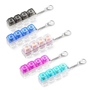 Bingo Squishy Keyboard Clickers transparent  4 lines One Color Key Chain with Multi-Color Lights (10PCS/Pack)