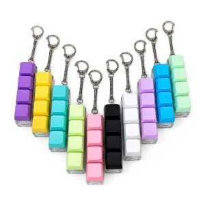 Bingo Squishy Keyboard Clickers  4 lines One Color Key Chain with Multi-Color Lights (10PCS/Pack)