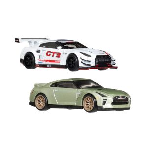 Mattel Hot Wheels Premium Car Culture 2-Pack Nissan GT-R Nismo GT3 & Nissan GT-R (R35) (JBL05 Group HPL96-979T)