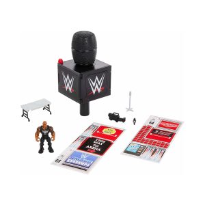 Mattel WWE Knuckle Crunchers Final Boss Microphone Playset With The Rock Action Figure & 2 Accessories