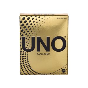 Mattel UNO Card Game Gold Edition For Kid, Adult & Family Nights, Collectible Deck With Foil Accents