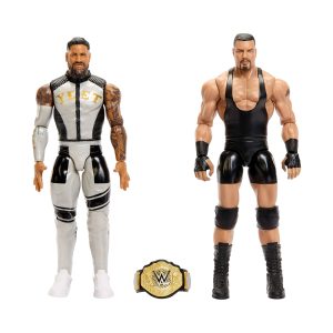 Mattel WWE Main Event Showdown Bron Breakker vs Jey Uso Action Figures Set, Series #25, 6-Inch Collectibles