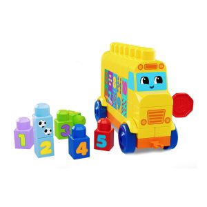 Mattel MEGA BLOKS Fisher-Price First Builders Build & Count Bus Block Toy (45 Blocks)