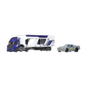 Mattel Hot Wheels Super Rigs, 1:64 Scale Toy Car And Matching Transporter, Tall Order Hauler (JKN76 Group BDW51-977F)