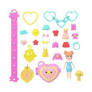 Mattel Polly Pocket Dolls & Pets, Bracelet Style Kit, Fashions And Keychain Accessories, Style Lemonade