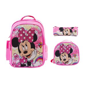 Amiral Cartoon Animation: Disney - Minnie Mouse 3-In-1 Back to School Collectotion (Backpack 18 Inch , Lunch Bag & Pencilcase)