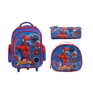 Amiral Super Heroes: Marvel - Spider-Man 3-In-1 Back to School Collectotion (Trolley Backpack 14 Inch , Insulated Lunch Bag & Pencilcase)