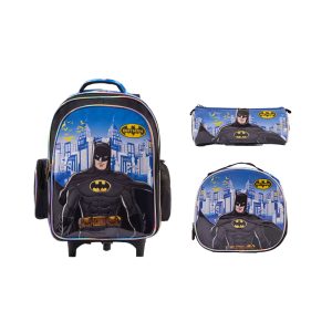 Amiral Super Heroes: DC - Batman 3-In-1 Back to School Collectotion (Trolley Backpack 14 Inch , Lunch Bag & Pencilcase)