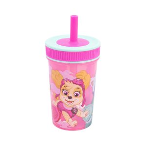 PAW PATROL GIRLSTOR LEAK PROOF SILICONE STRAW TUMBLER 420ML