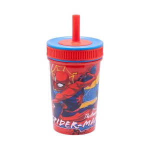 SPIDERMAN STOR LEAK PROOF SILICONE STRAW TUMBLER 420ML
