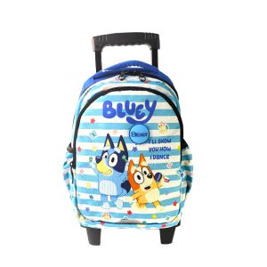 Be Ready Cartoon Animation: Bluey 3-Zipper Trolly Backpack 14 Inch