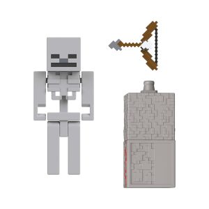 Mattel Minecraft Skeleton Action Figure & Accessory Set, 3.25-Inch Scale Collectible Toy & Building Piece