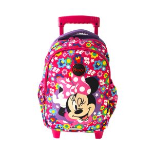 Be Ready Cartoon Animation: Disney - Minnie Mouse 3-Zipper Trolly Backpack 18 Inch