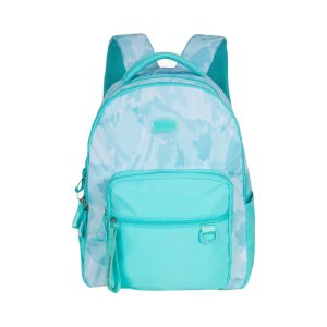 PAUSE Patterned Backpack with Plain Pocket & Laptop Sleeve