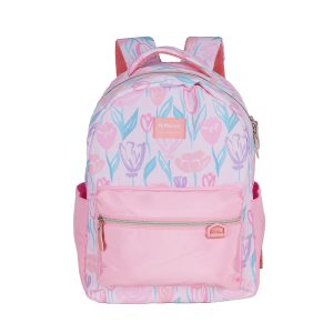 PAUSE Patterned Backpack with Plain Pocket & Laptop Sleeve