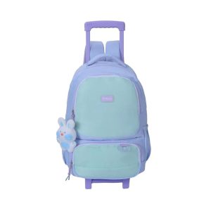 PAUSE 3-Zipper Trolley Backpack with Laptop Sleeve - Lavender & Mint