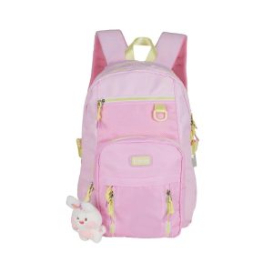 PAUSE 5-Zipper Backpack with Laptop Sleeve - Pink