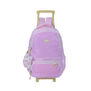 PAUSE 3-Zipper Trolley Backpack with Laptop Sleeve - Pink
