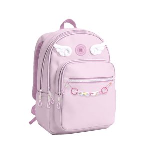 PAUSE 4-Zipper Wings Chain Backpack - Rose