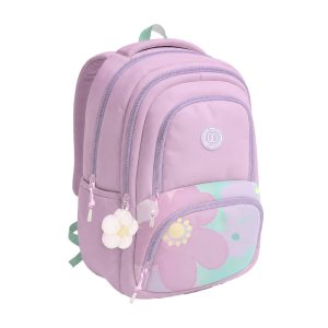 PAUSE 4-Zipper Large Flower Backpack - Purple