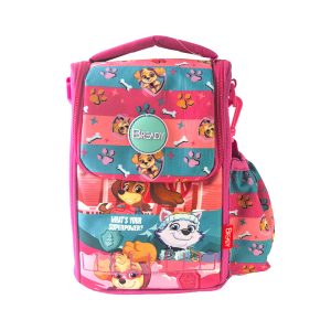 Be Ready Cartoon Animation: Nickeoldeon - Pink Paw Patrol Lunch Bag 14 Inch with Water Bottle Cover
