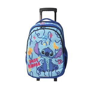 Be Ready Cartoon Animation: Disney - Lilo & Stitch - Stitch 3-Zipper Trolly Backpack 16 Inch