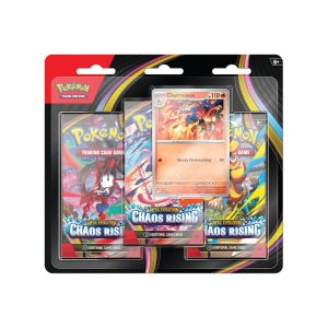 Nintendo - Games: Pokemon Trading Cards Game (TCG) - Mega Evolution Chaos Rising ME04 3-Pack Blister Pack