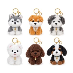 Plush dogs keychains and bag charms Assortment With Sound (One Random Piece)