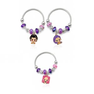 K-Pop Demon Hunters Silver Bracelet with Pendants (One Random Piece) (CDU18PCS)