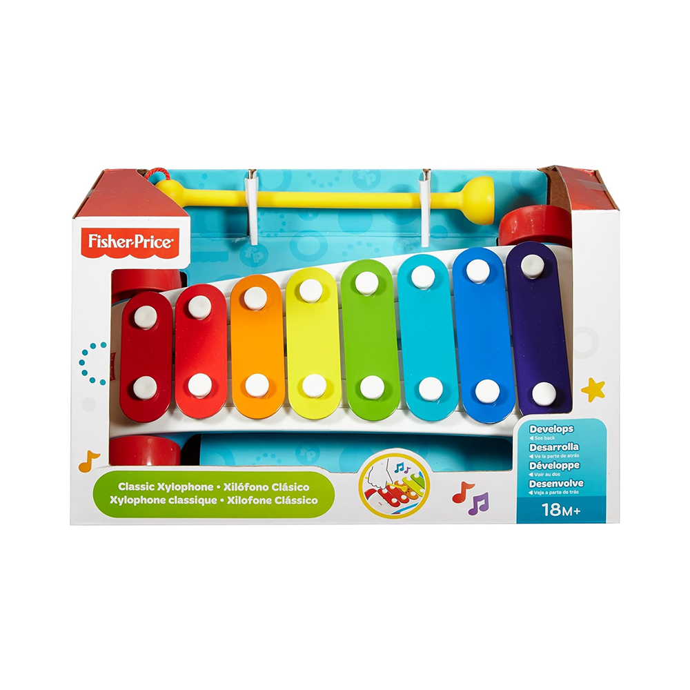 Mattel Fisher-Price Classic Xylophone Toddler Pretend Musical Instrument Pull Toy - Image 2
