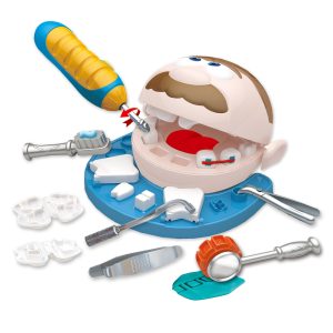 Bingo Dough Doctor Kaabool Dentist Playset with electric drill (1x AA battery not included),10 mini cans, & a free gift of 4 fruity-scented cans for endless fun