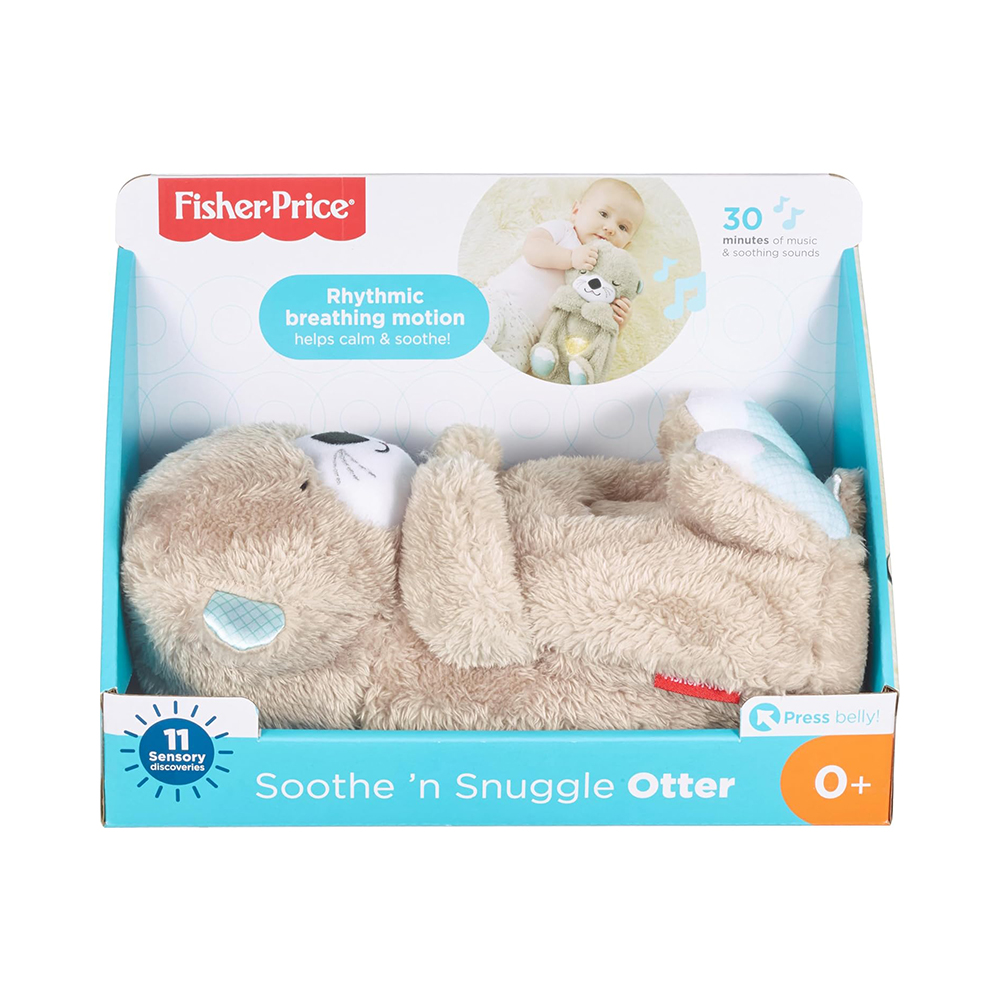 Mattel Fisher-Price Soothe 'n Snuggle Otter, Plush Baby Toy, Sound Machine With Breathing Motion - Image 2
