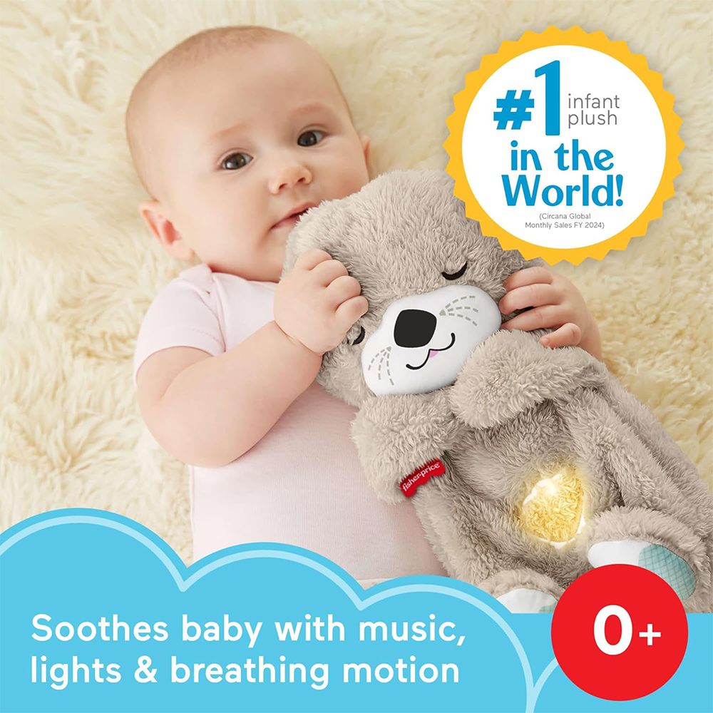Mattel Fisher-Price Soothe 'n Snuggle Otter, Plush Baby Toy, Sound Machine With Breathing Motion - Image 3