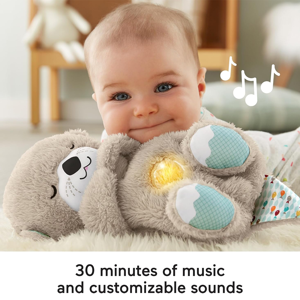Mattel Fisher-Price Soothe 'n Snuggle Otter, Plush Baby Toy, Sound Machine With Breathing Motion - Image 6