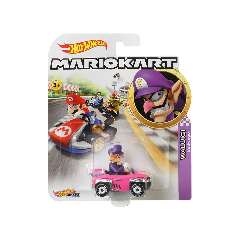 Mattel Hot Wheels Super Mario Die-Cast 1:64, Waluigi Standard Kart (GJH54 Group GBG25-977A) - Image 2