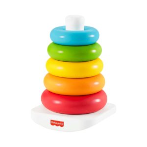 Mattel Fisher-Price Rock-A-Stack Baby Toy, Ring Stacking Toy, Plant-Based Materials, Infant And Toddler Toy