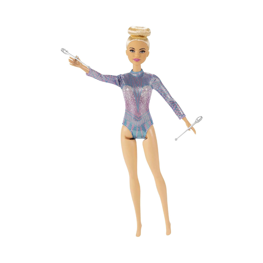 Mattel Barbie Rhythmic Gymnast Blonde Doll (12-In/30.40-Cm), Leotard & Accessories - Image 3