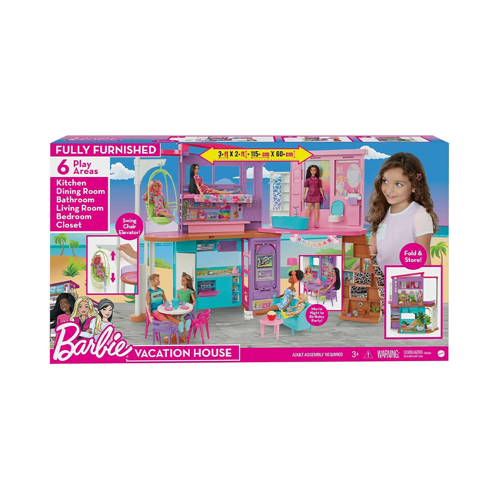 Mattel Barbie Vacation House Playset With 30+ Pieces, Toy For 3 Year Olds & Up - Image 2