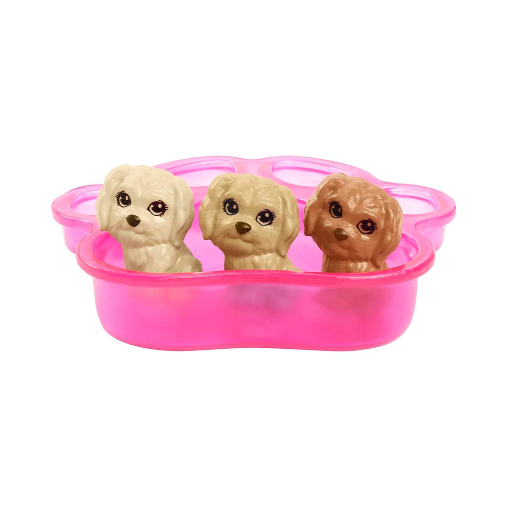 Mattel Barbie Doll Newborn Pups Playset With Blonde Doll, Mommy Dog And 3 Puppies, Kids Toys - Image 3