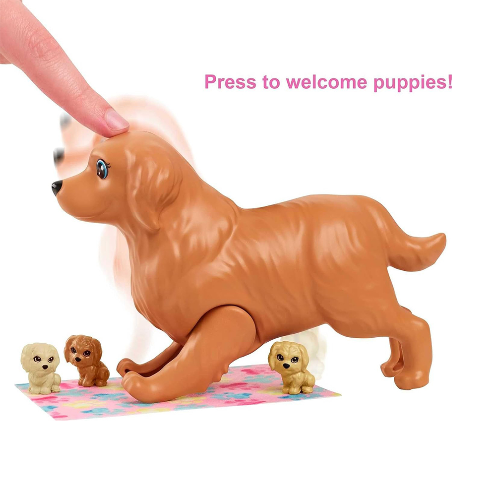 Mattel Barbie Doll Newborn Pups Playset With Blonde Doll, Mommy Dog And 3 Puppies, Kids Toys - Image 6