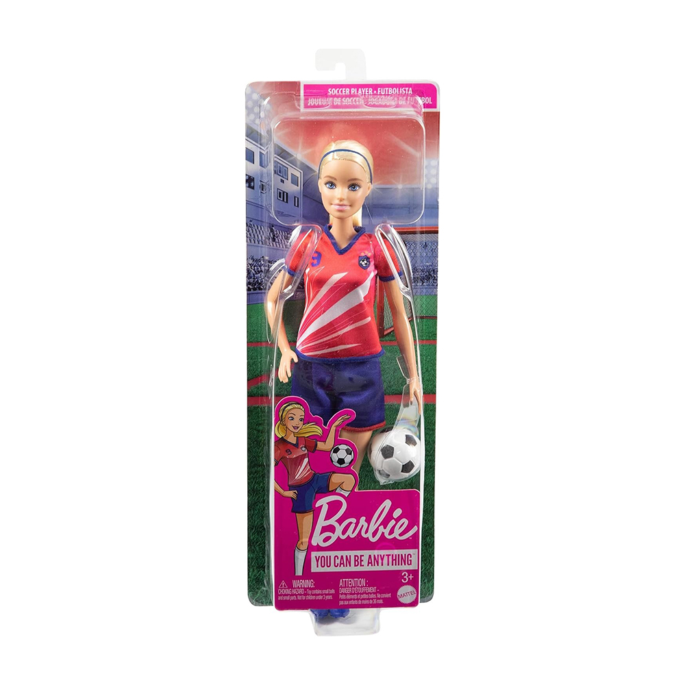 Mattel Barbie Soccer Doll Blonde, #9 Uniform Soccer Ball Cleats Socks 3 & Up - Image 2