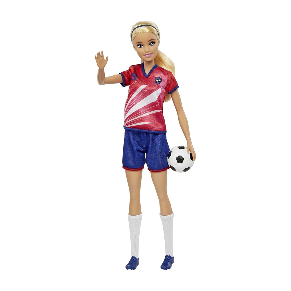 Mattel Barbie Soccer Doll Blonde, #9 Uniform Soccer Ball Cleats Socks 3 & Up - Image 3