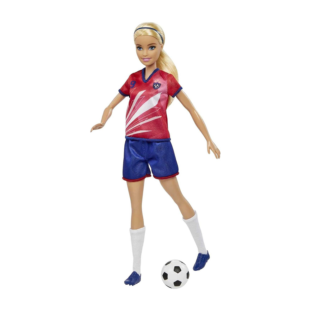 Mattel Barbie Soccer Doll Blonde, #9 Uniform Soccer Ball Cleats Socks 3 & Up - Image 5