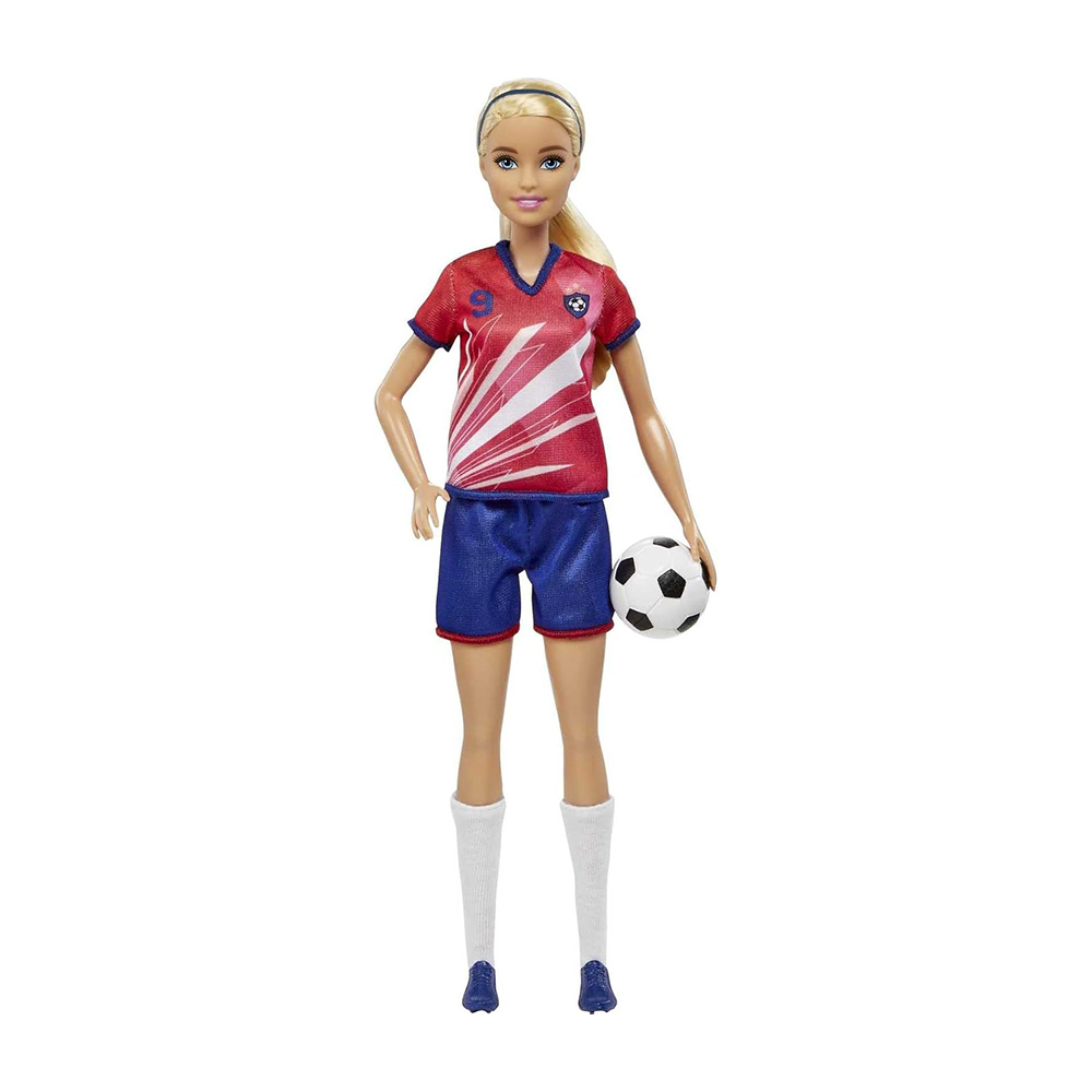 Mattel Barbie Soccer Doll Blonde, #9 Uniform Soccer Ball Cleats Socks 3 & Up - Image 6
