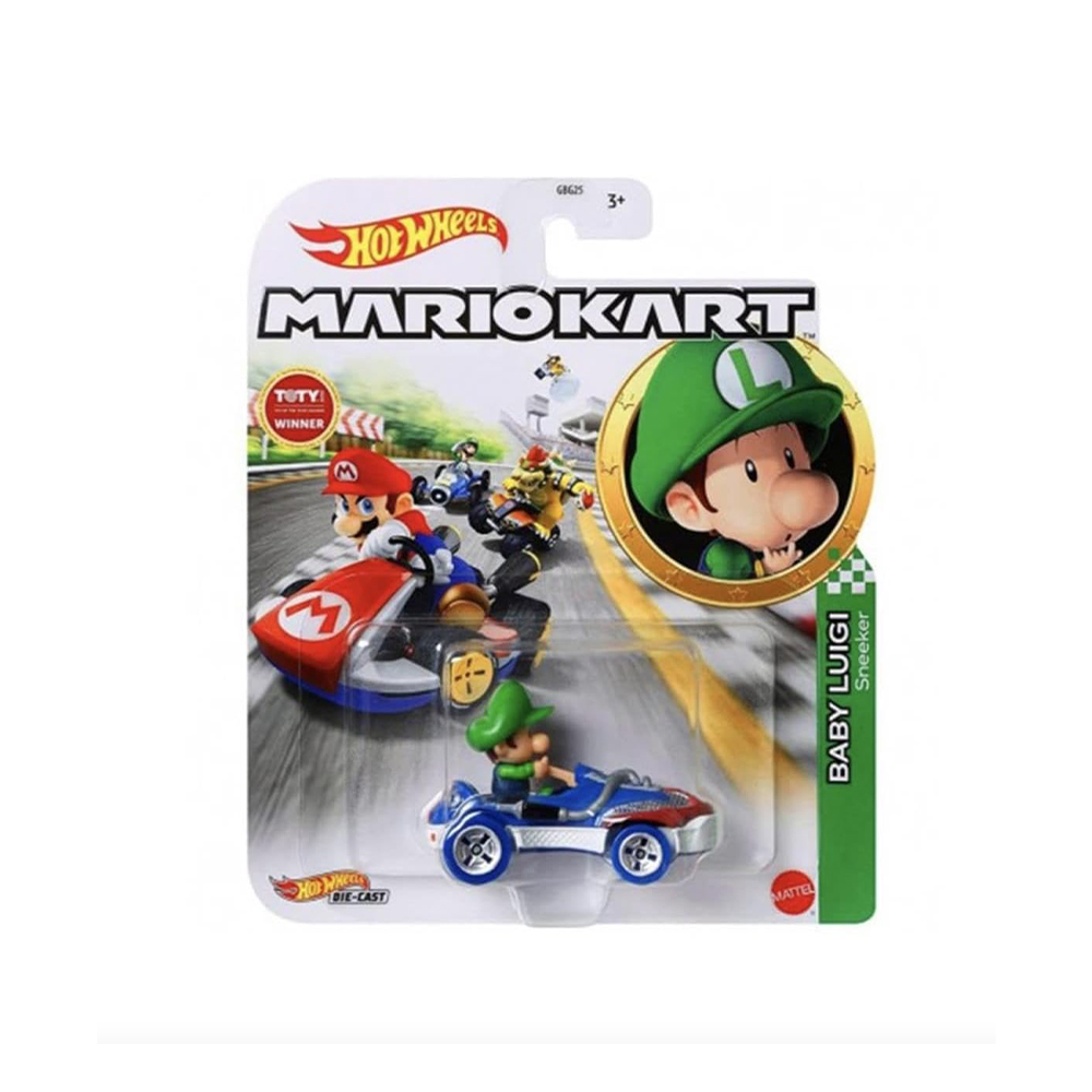 Mattel Hot Wheels Super Mario Die-Cast1:64, Baby Luigi Sneeker Kart (HDB28 Group GBG25-977A) - Image 2